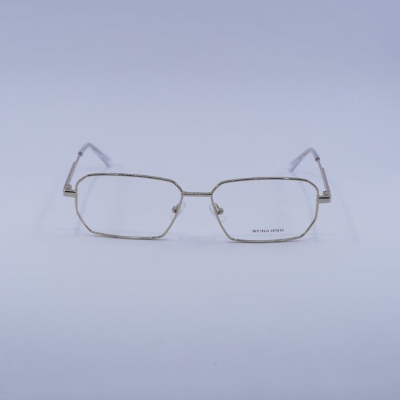 Bottega Veneta BV1073O 002 Eyeglasses Gold 56mm Rectangle Frame - Picture 2 of 10